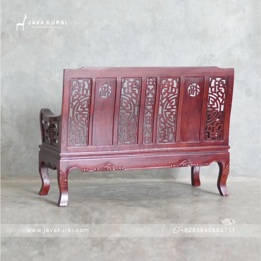 Bangku Tamu Cina Jati Klasik - Gambar 3
