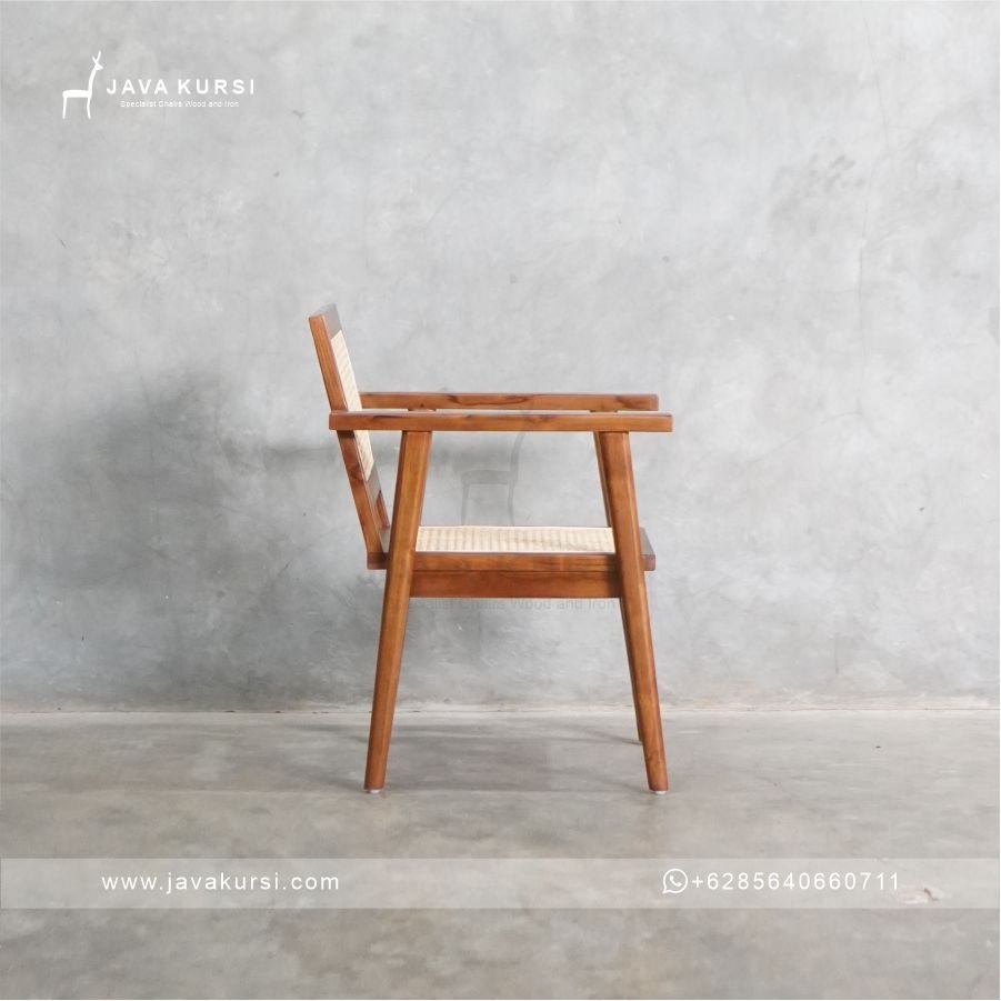 Kursi Tangan Jati Kombinasi Rotan - Gambar 3
