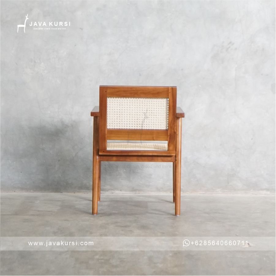 Kursi Tangan Jati Kombinasi Rotan - Gambar 4