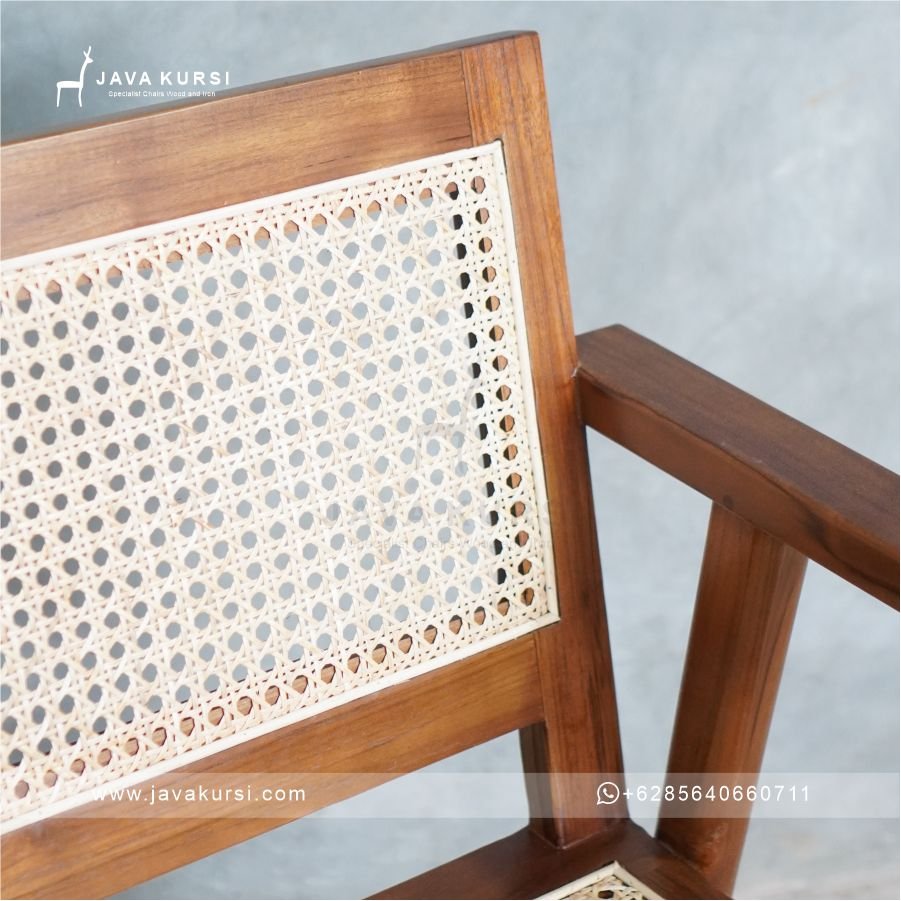 Kursi Tangan Jati Kombinasi Rotan - Gambar 8