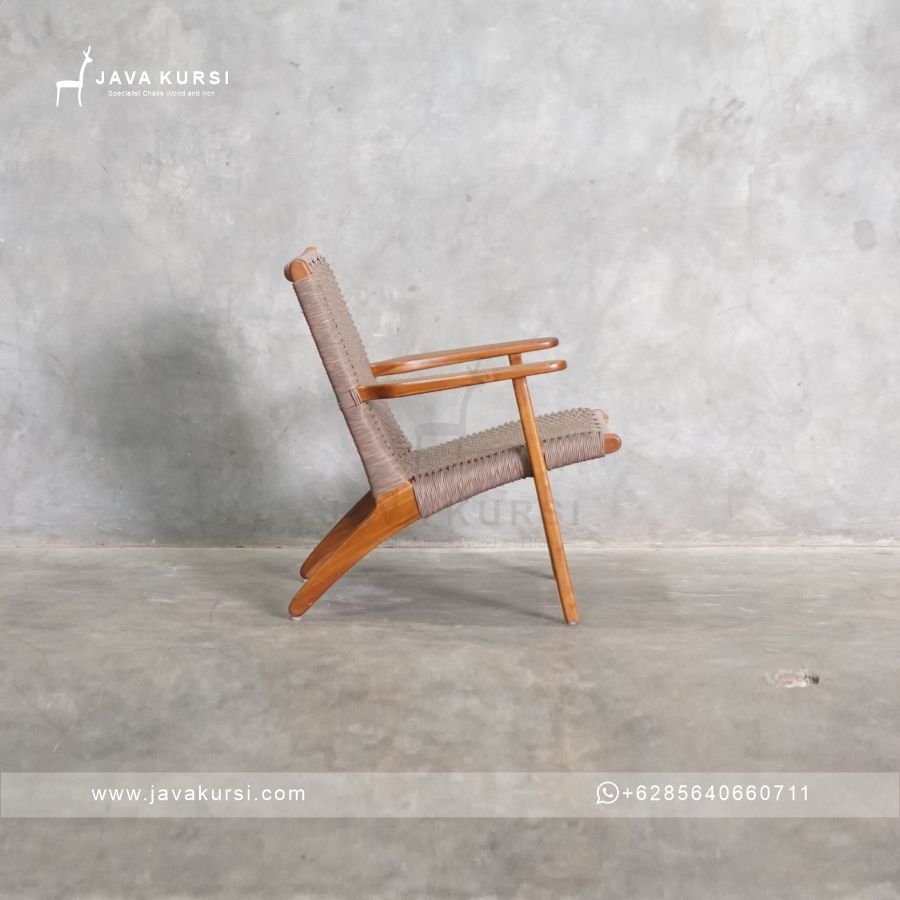 Lounge Chair Kursi Santai Jati Anyaman - Gambar 3