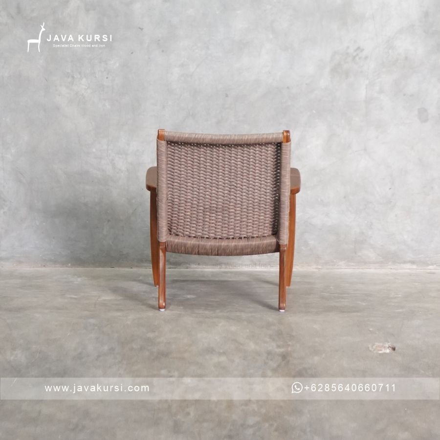 Lounge Chair Kursi Santai Jati Anyaman - Gambar 4