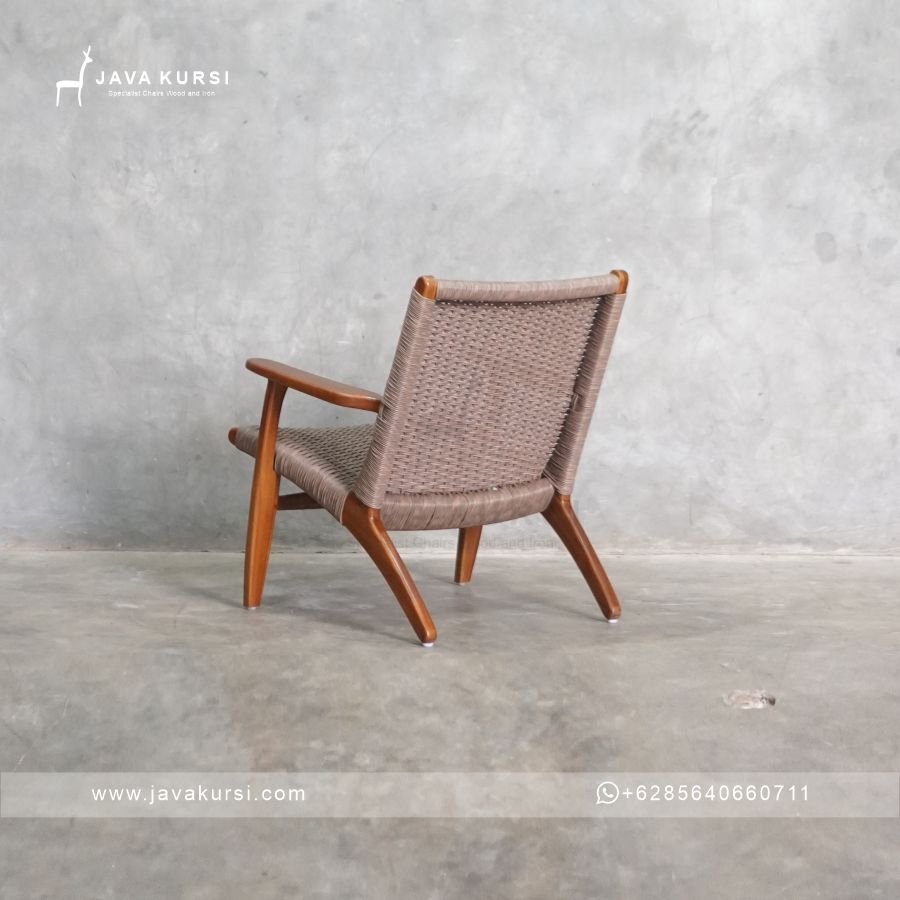 Lounge Chair Kursi Santai Jati Anyaman - Gambar 5