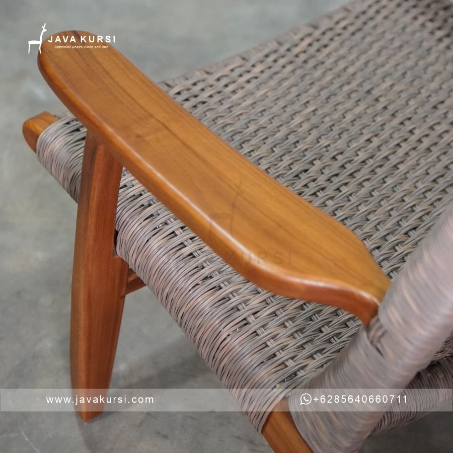 Lounge Chair Kursi Santai Jati Anyaman - Gambar 6