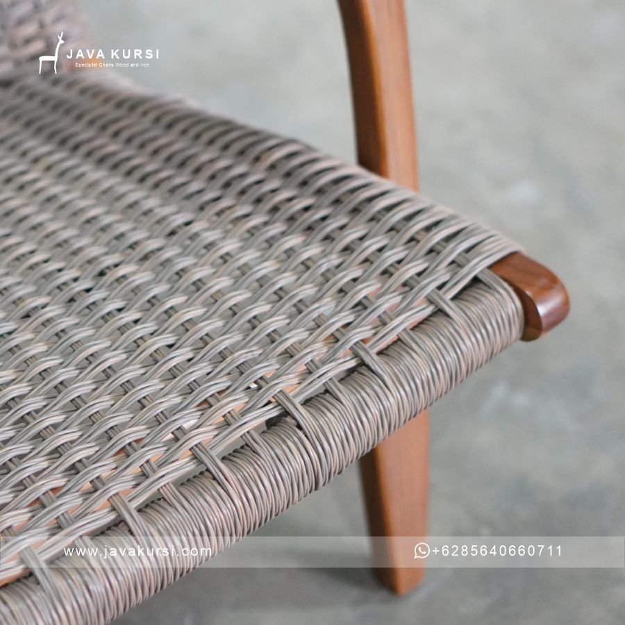 Lounge Chair Kursi Santai Jati Anyaman - Gambar 7