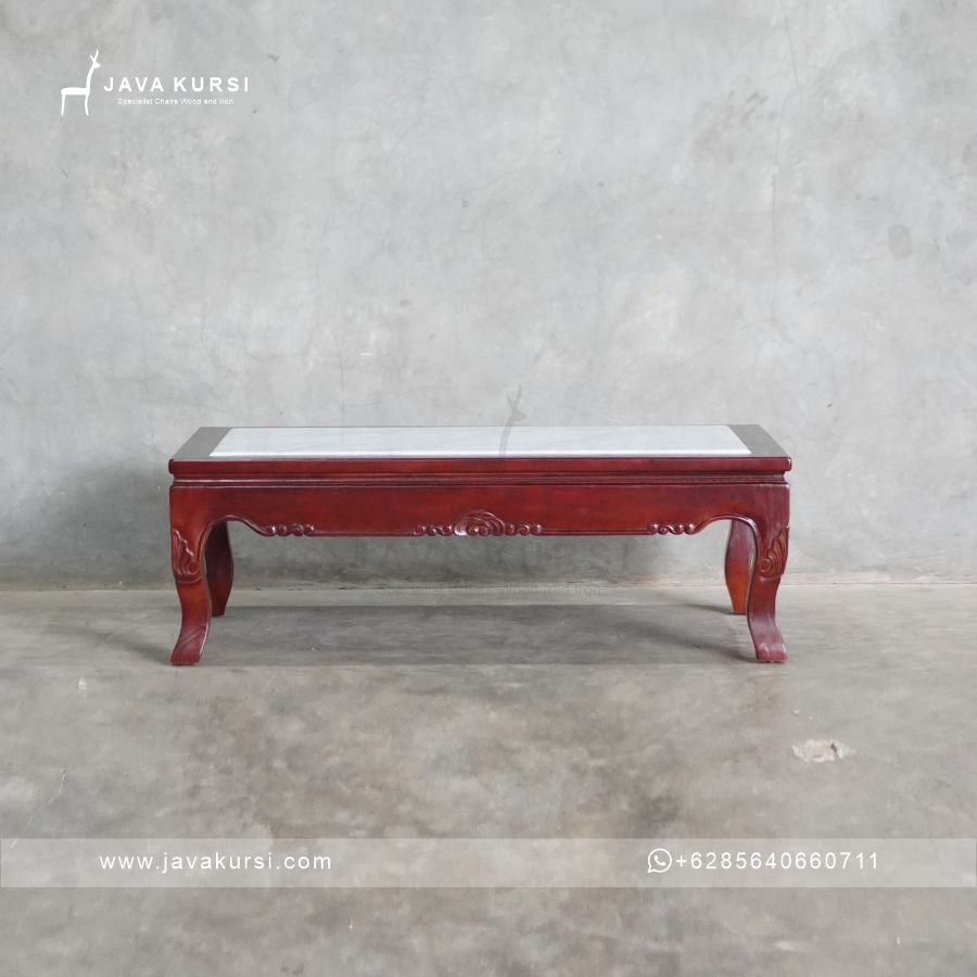 Meja Tamu Klasik Jati Marmer - Gambar 2