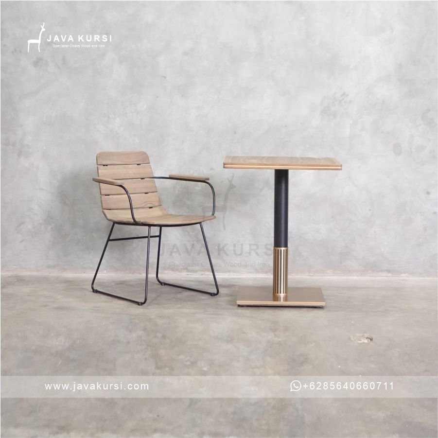 Set Meja Kursi Cafe Industrial - Gambar 3