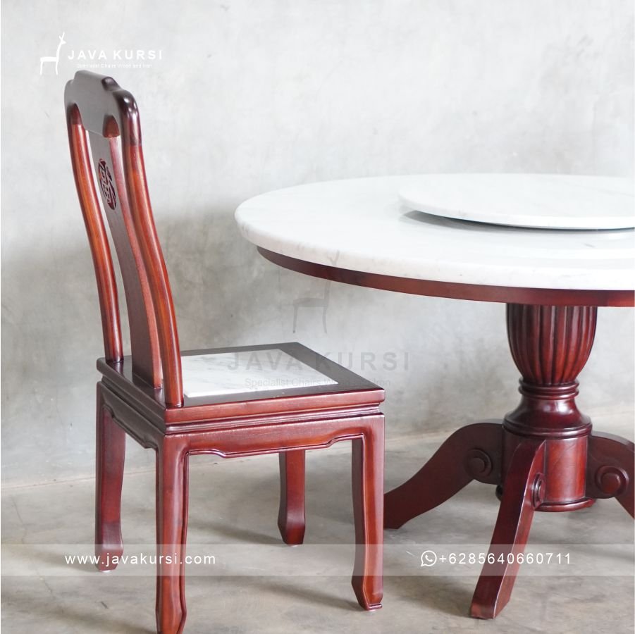 Set Meja Kursi Makan Jati Klasik - Gambar 4