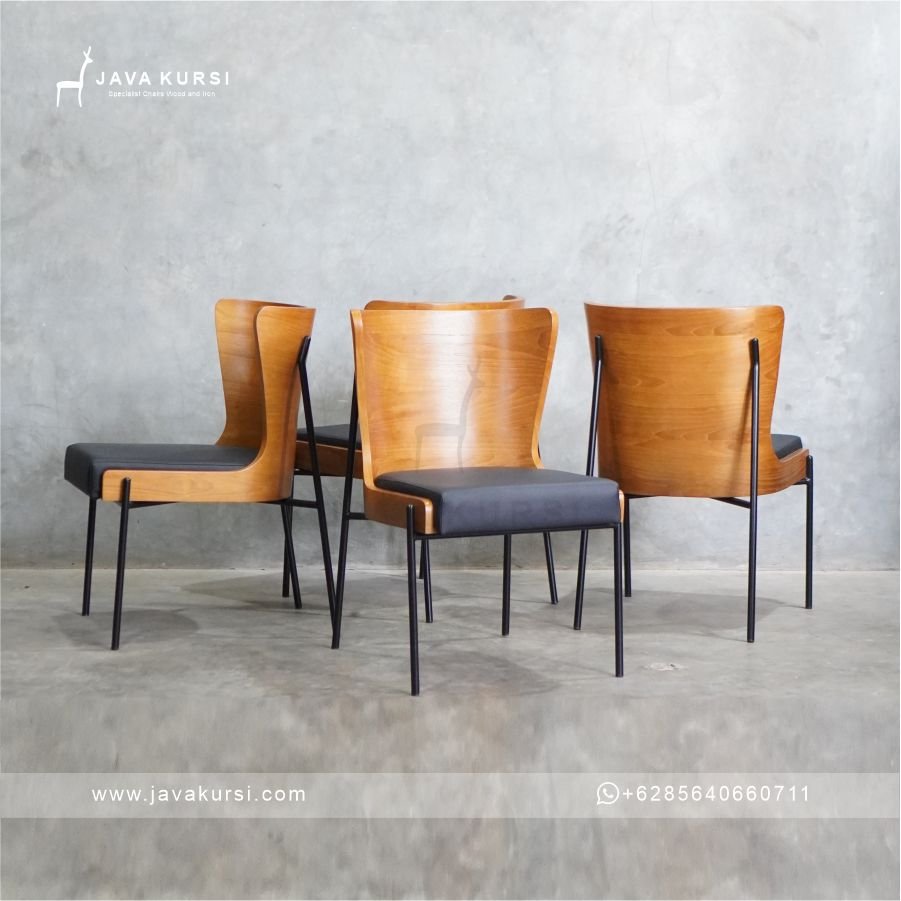 Set Meja Makan Industrial Jati Minimalis - Gambar 4