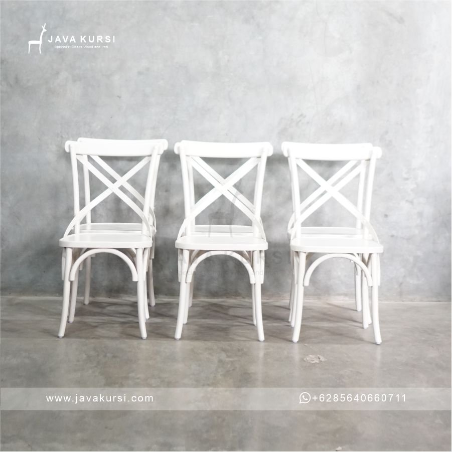 Set Meja Makan Kursi Silang Klasik - Gambar 3
