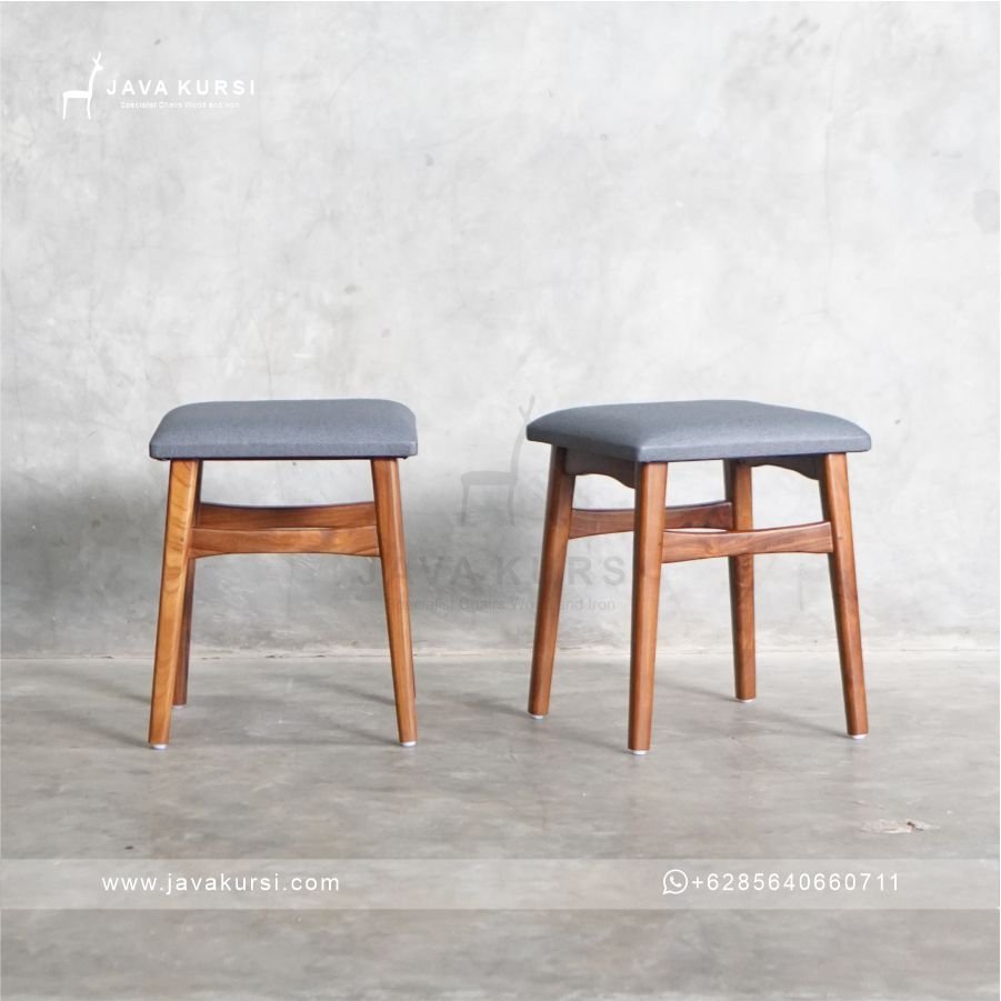 Stool Cafe Kotak Kayu Jati - Gambar 2