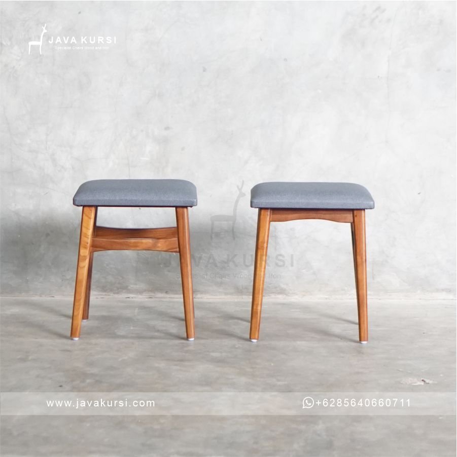 Stool Cafe Kotak Kayu Jati - Gambar 3
